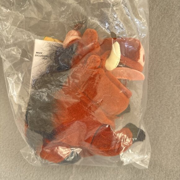 The Lion King Pumbaa Disney Store Bean Bag 7" Plush Stuffed Toy NO SOUND - Picture 2 of 4